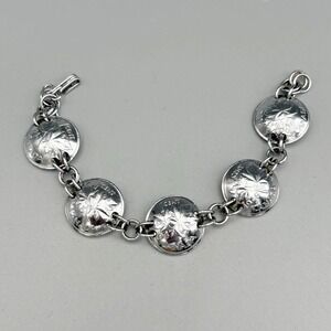 Silver Plated Canadian One Cent Domed Bracelet 6.25" Excellent!
